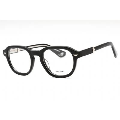 Police Men's Eyeglasses Shiny Black Plastic Round Full Rim Frame VPLG81 700Y - Image 1 of 2