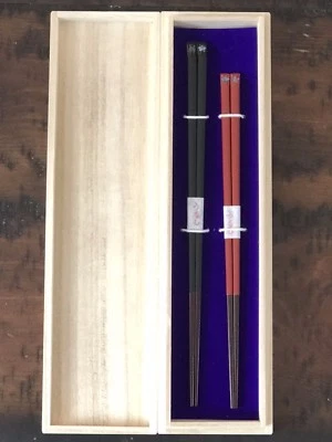 Palillos flacos japoneses concha de abulón Sakura flor de cerezo WAKASA set de regalo Foto 1 de 3