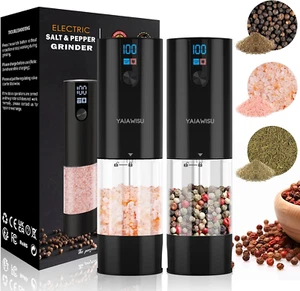 Salz und Pfeffermühlen Elektrisch 2er Set Einstellbare Rauheit, 120ml, aufladbar - Bild 1 von 15