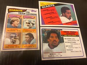 NY Giants 3 card lot 1982 83 84 Topps Team leaders and results/scores on back 