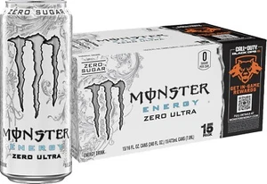 Monster Energy Zero Ultra, Sugar Free Energy Drink, 16 Fl oz (Pack of 15) - Picture 1 of 5