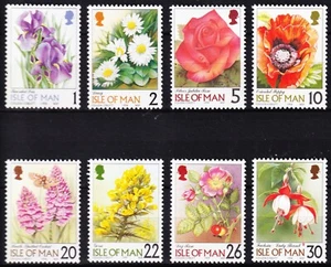 ISLE OF MAN . 1998-99 Flowers (794-801) . Mint Never Hinged - Picture 1 of 1