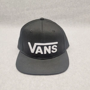 Vans Men's Adjustable Basic Logo Flat Brim Snapback Hat Black White Classic Cap - Picture 1 of 8
