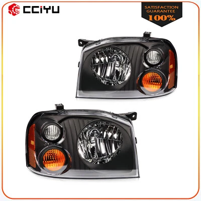 Conjunto de faros para Nissan para Frontier 2001-2004 carcasa negra izquierda+derecha Foto 1 de 4
