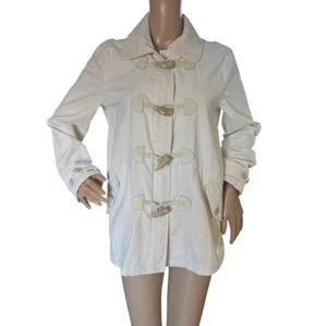 Lauren Jeans Company Ralph Lauren Corduroy Jacket Womens Size M Zip Toggle Cream - Picture 1 of 7