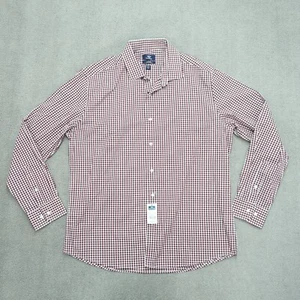 Dockers Dress Shirt Men's 34/35 Red/White Long Sleeve Stretch Collar Regular Fit - Picture 1 of 6