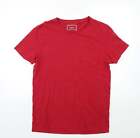 Next Herren-T-Shirt rot Baumwolle Größe M runder Ausschnitt