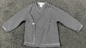 Camiseta Baby Kissy Kissy Cross Kimono Envoltura Rayas Negras Suave Algodón Pima 3 6 3-6 M - Imagen 1 de 5