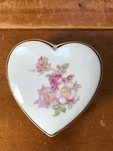 Gerold Porcelain Bavaria W. Germany Signed Small White with Pink Dogwood Flowers - Foto 1 di 7