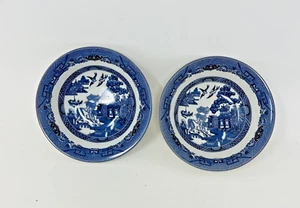Johnson Brothers Soup Bowl Blue Willow Set of Two Ceramic England 6 " NEW - Picture 1 of 8