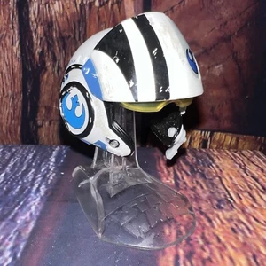 Star Wars Diecast Black Series Poe Dameron Mini Helmet with Clear Stand - Picture 1 of 10