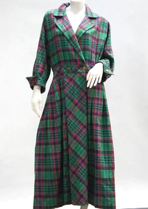 90s Plaid Batwing Maxi Dress by MS Chaus Size Large - Picture 1 of 8