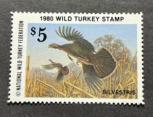 WTDstamps - 1980 NWTF-5 National Wild Turkey Federation Stamp - Mint OG NH - Picture 1 of 2