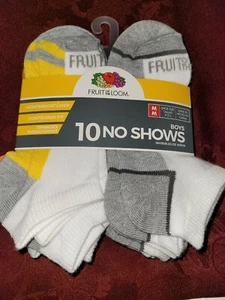 FRUIT OF THE LOOM BOYS NO SHOW SOCKS 10 PAIR SIZE M FREE SHIPPING BG250 - Picture 1 of 5