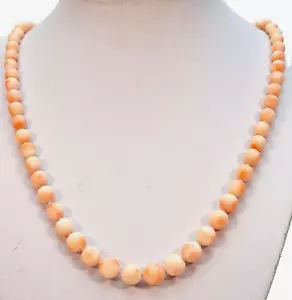 Kette Koralle Engelhaut 750 Gold 18k, Verschluss Vintage Verlauf Natural –22021- - Bild 1 von 4