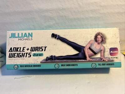 Juego de pesas de muñeca de tobillo Jillian Michaels de 2 libras aplicación de cardio gris 1 lb cada una nueva  Foto 1 de 2