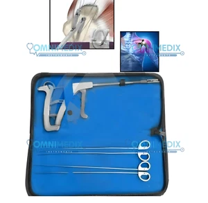 Neu Knie Arthroskopie Naht Passer gerader Skorpion & hochwertige Nadeln Set - Bild 1 von 4