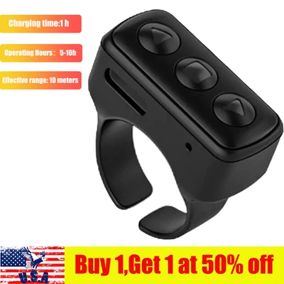 Remote Control Scrolling Ring, Fingertip Video Mobile Phone Bluetooth Controller - Image 1 of 4