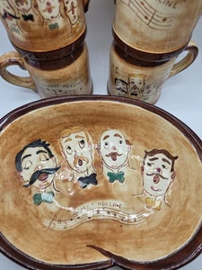 Pennsbury Keramik süß Adeline Barbershop Quartett Set/4 Becher Snack Servierschüssel - Bild 1 von 14