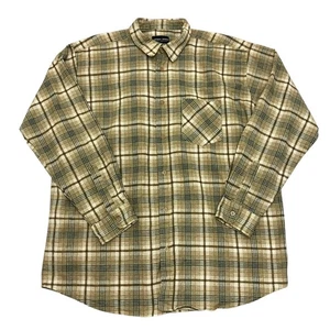Mens Flannel Shirt Plaid XL Long Sleeve 100% Cotton Vintage Retro Grunge 90s - Picture 1 of 9