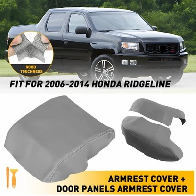 Cubierta protectora de reposabrazos de panel de puerta de cuero para consola Honda Ridgeline 2006-2014 Foto 1 de 4