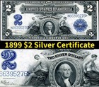 HGR SUNDAY 1899 $2 Silver Certificate ((Absolutely GORGEOUS)) VERY HIGH GRADE