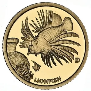Islas Salomón $1 2021 0,5 g 0,585 oro 'mortal y peligroso - pez león' - Imagen 1 de 2