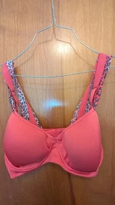 Angelica Women's Coral Color Underwire Bra Size 38DDD Lace Accent EUC - Picture 1 of 5