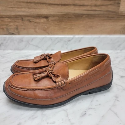 Lauren Ralph Lauren Women’s 7D Brown Leather Slip on Tassel Loafers Shoes - Image 1 of 4