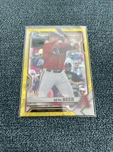 2021 Bowman Chrome Sapphire Yellow Refractor BCP60 Seth Beer /50 Dbacks SSP Mint - Picture 1 of 2