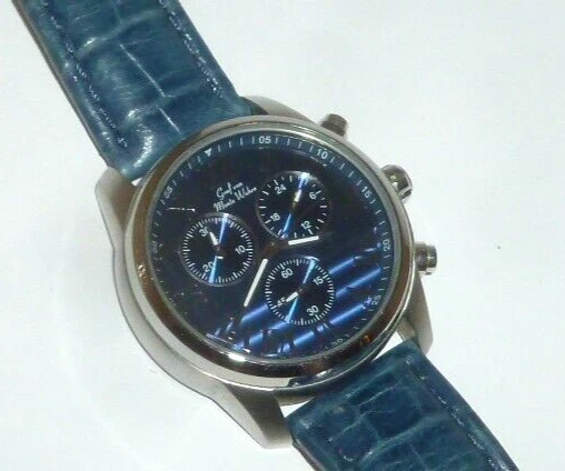 Graf von Monte Wehro Uhr Chronograph Armbanduhr Herrenuhr blaues Armband blau - Bild 1 von 4