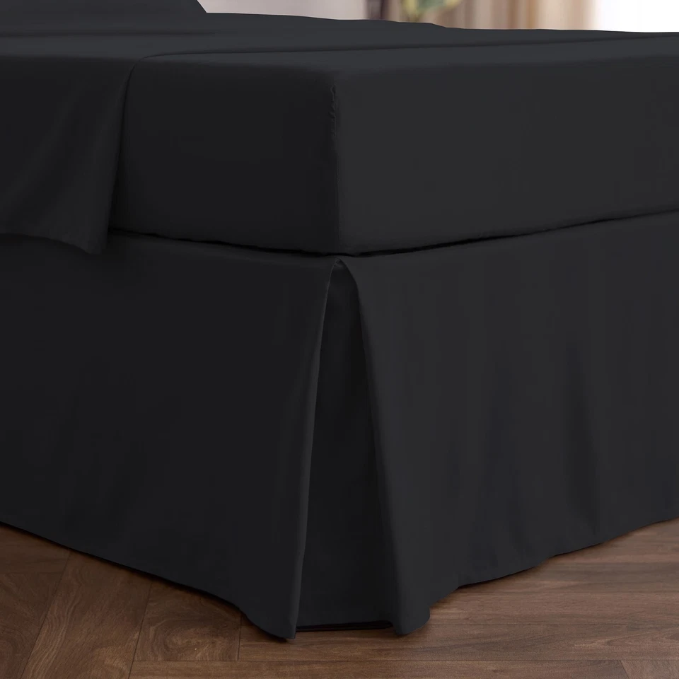 Falda de cama Mellanni de 15 pulgadas a medida plisada caída marco de cama y cubierta de somier Foto 1 de 4