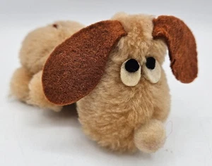 Vintage 1977 Russ Berrie Small Sad Brown Puppy Dog Plush Stuffed Animal 4.75" - Picture 1 of 11