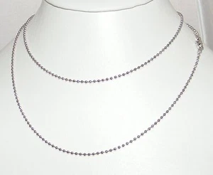 COLLANA CATENA UOMO PALLINE ARGENTO 925 RODIO x TARGA MILITARE ITALIA 2mm 70 cm - Foto 1 di 1