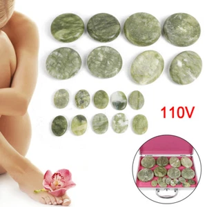 Kit de piedras de masaje caliente de 16 piezas calentador térmico de jade natural SPA calefacción terapia de rocas - Imagen 1 de 14