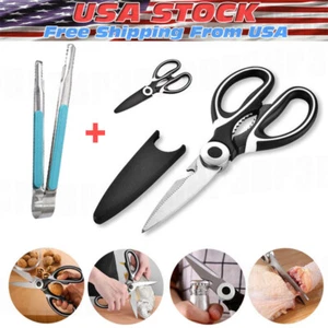 Stainless Steel Kitchen Shears Heavy Duty Scissors for Meat Fish Chicken Bones - Picture 1 of 22