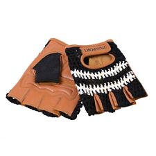 Passport Cycling Mitts Black White Glove with Tan Leather Palm XX Large