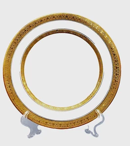 Heinrich & Co Dinner - Piatto da pranzo fascia oro porcellana H&C Cina - Foto 1 di 11