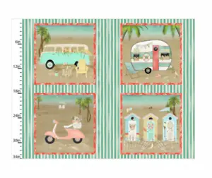 Beach Travel: Beach Panel- 3 Wishes Fabric - Picture 1 of 1