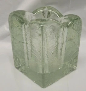 Blenko Ice Cube Glass Candle Stick Holder - Picture 1 of 10