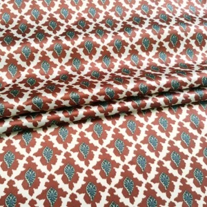 1 Yard Ethnic Paisley Printed Satin Fabric Soft Charmeuse Lining Scarf Material - Picture 1 of 12