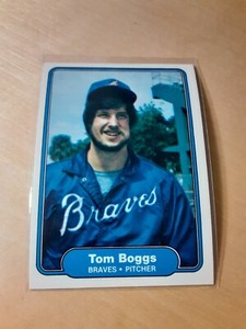 1981/82 Fleer #430 TOM BOGGS Atlanta Braves Baseball Card, Pitcher, Star, (NM)