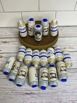 19 Vintage Nigerian African Silver and Gold thread yarn Ladi Nanita - Image 1 of 4