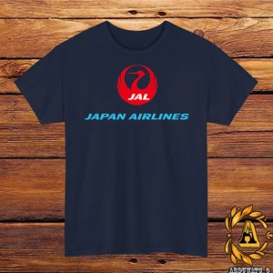 Camiseta con logotipo de Japan Airlines negra/gris deportiva/blanca/azul marino/azul claro unisex S-5XL - Imagen 1 de 14
