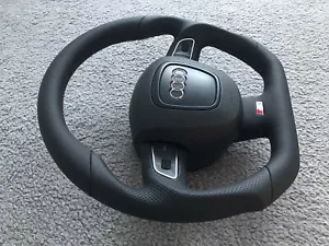 Sport Tuning S-Line Lenkrad Lederlenkrad Audi A3 A4 A5 A6 8K0 4F0 ohne Tausch - Picture 1 of 15