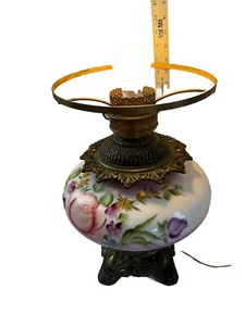 Antique GWTW  Hand Painted Victorian Table Lamp 10” Shade Fitter - Picture 1 of 5