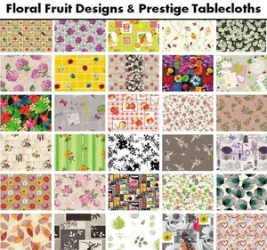 Floral Fruit Tablecloth PVC Vinyl Wipe Clean Oilcloth Latest Designs - Picture 1 of 57