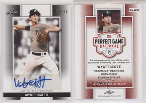 2019 Leaf Perfect Game National Showcase Black /50 Wyatt Scotti #BA-WS2 Auto