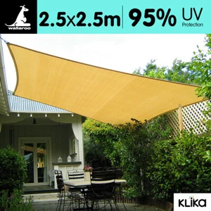NEW 2.5m x 2.5m OUTDOOR SUN SHADE SAIL CANOPY - SAND CLOTH SQUARE - Picture 1 of 4