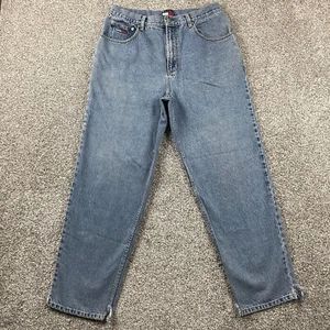 Vintage Tommy Hilfiger Jeans Mens 34x32 Blue Denim Relaxed Loose Fit Flag 90s - Imagen 1 de 22